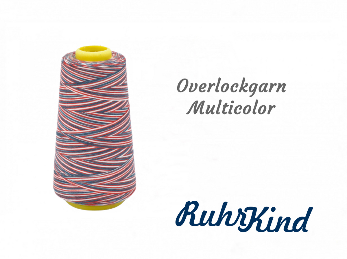 Overlockgarn Multicolor #104 Rot Blau Weiß