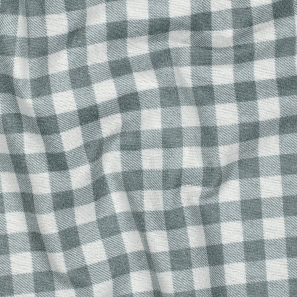 Flanell Salbeigrün Weiß Vichy Karo aus 100% Baumwolle als Meterware