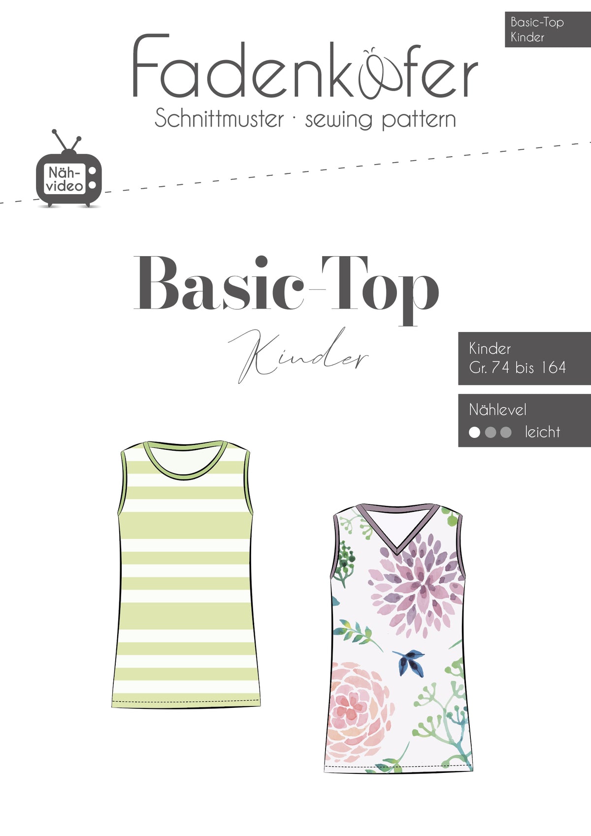 Schnittmuster Fadenkäfer Basic Top Kinder
