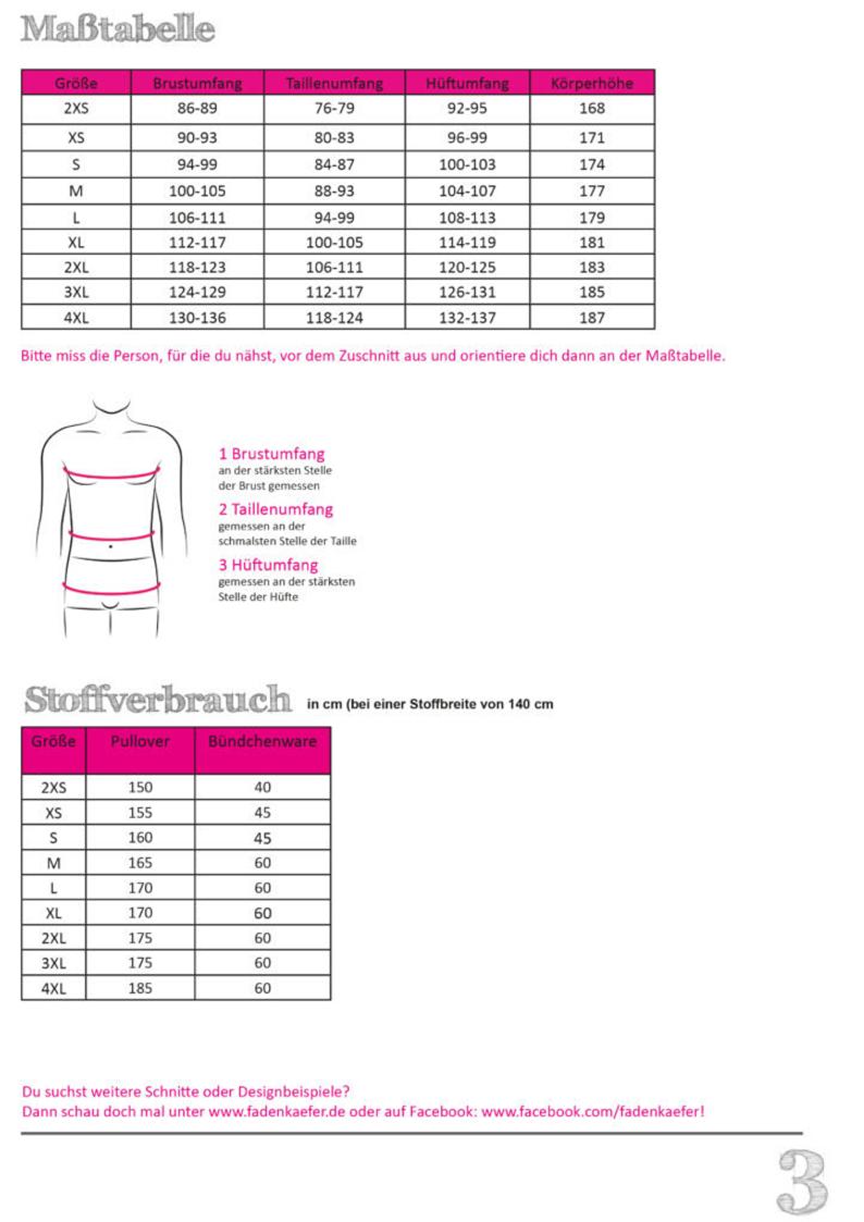 Schnittmuster Fadenkäfer Basic Pullover Herren