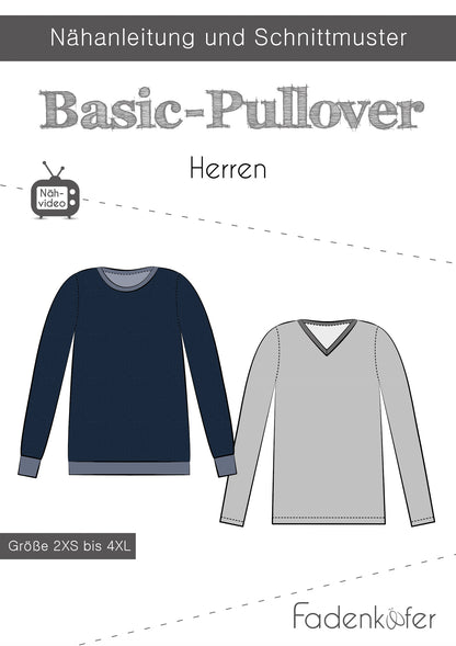 Schnittmuster Fadenkäfer Basic Pullover Herren