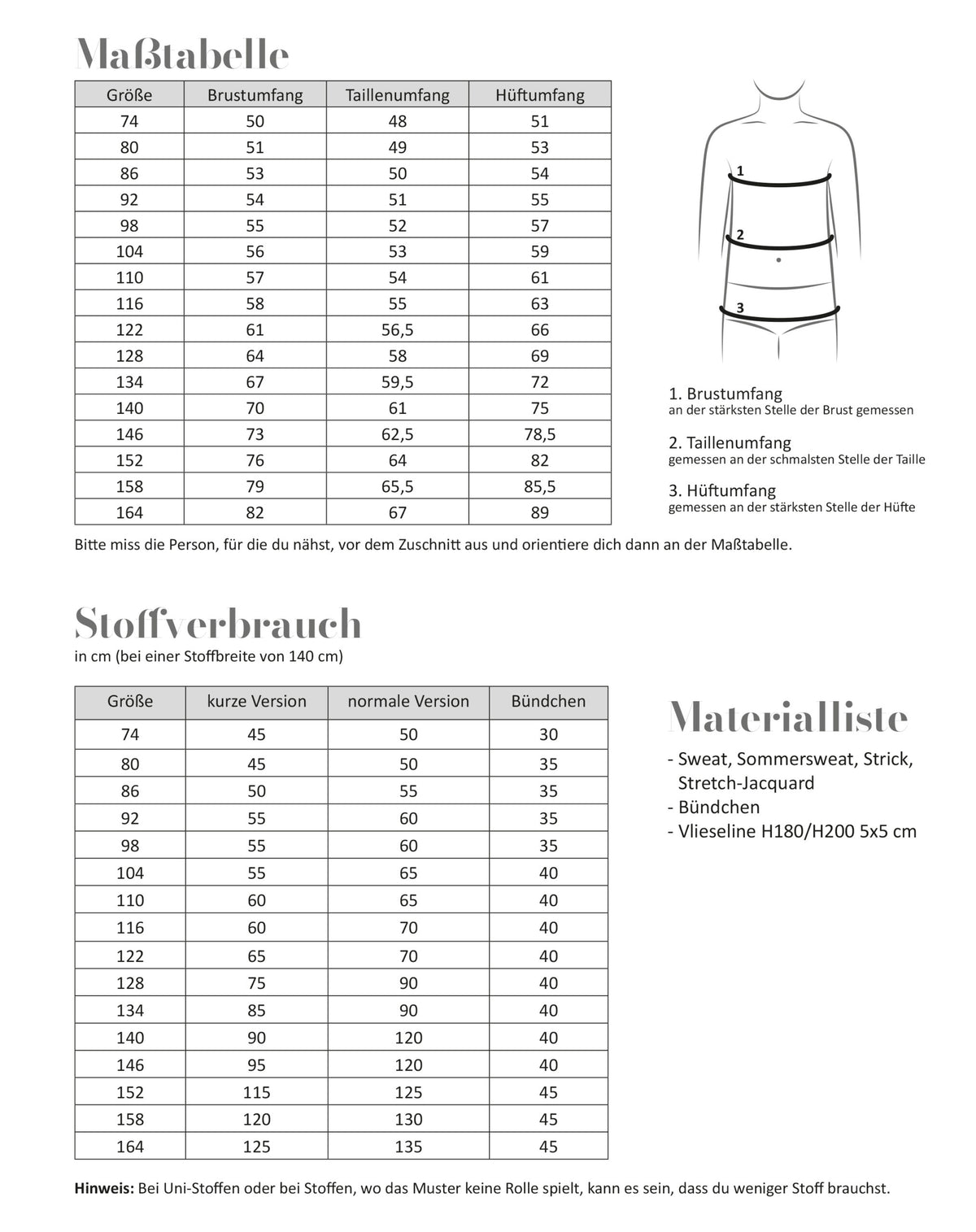 Schnittmuster Fadenkäfer Basic Pullover Kinder