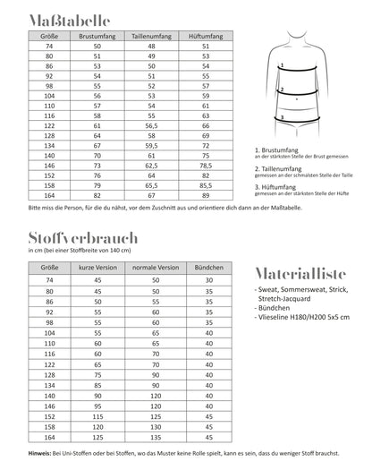 Schnittmuster Fadenkäfer Basic Pullover Kinder