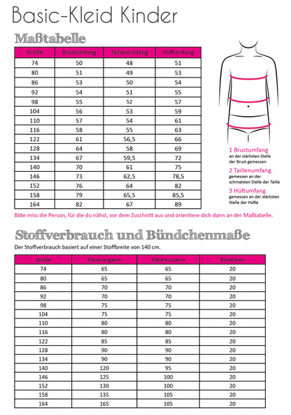 Schnittmuster Fadenkäfer Basic Kleid Kinder
