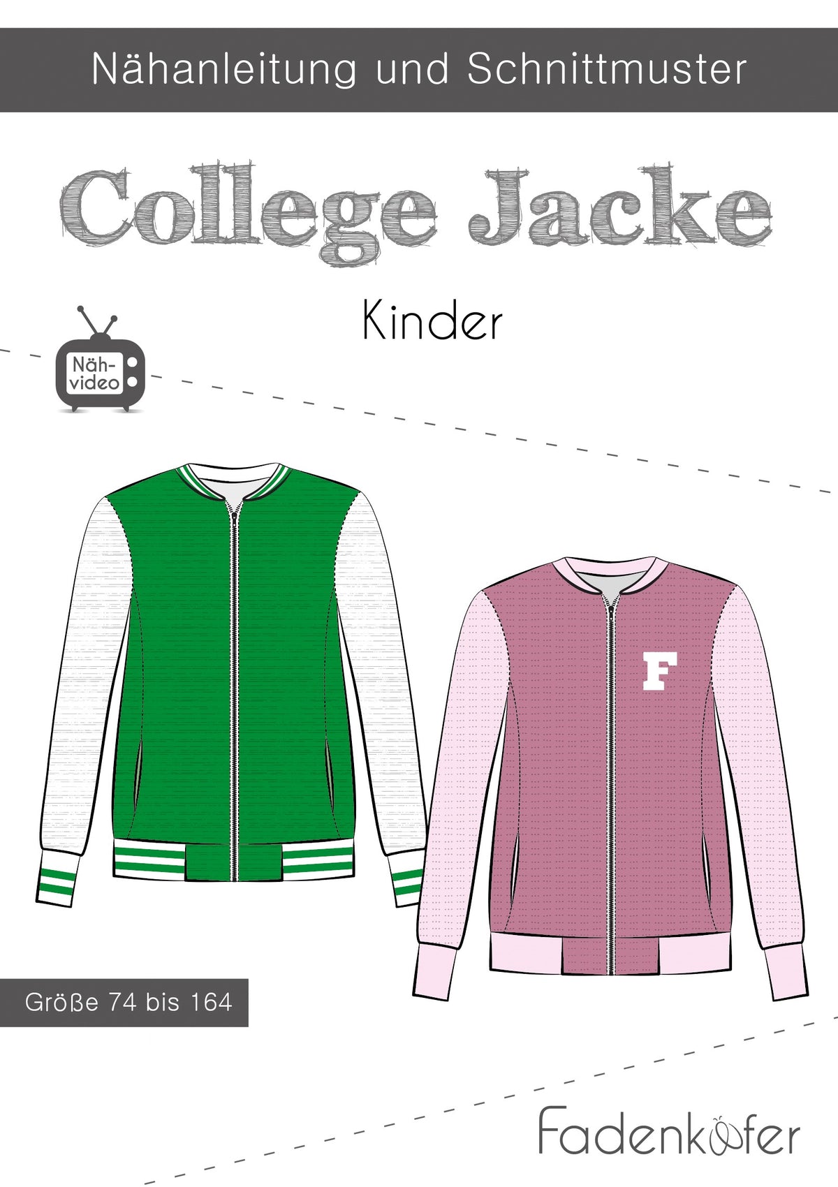 Schnittmuster Fadenkäfer College Jacke Kinder