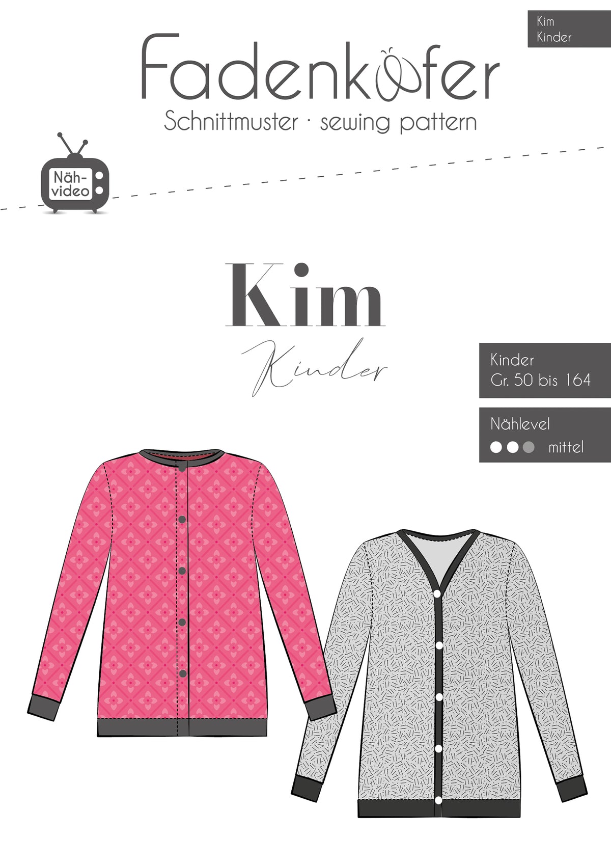 Schnittmuster Fadenkäfer Strickjacke Kim Kinder