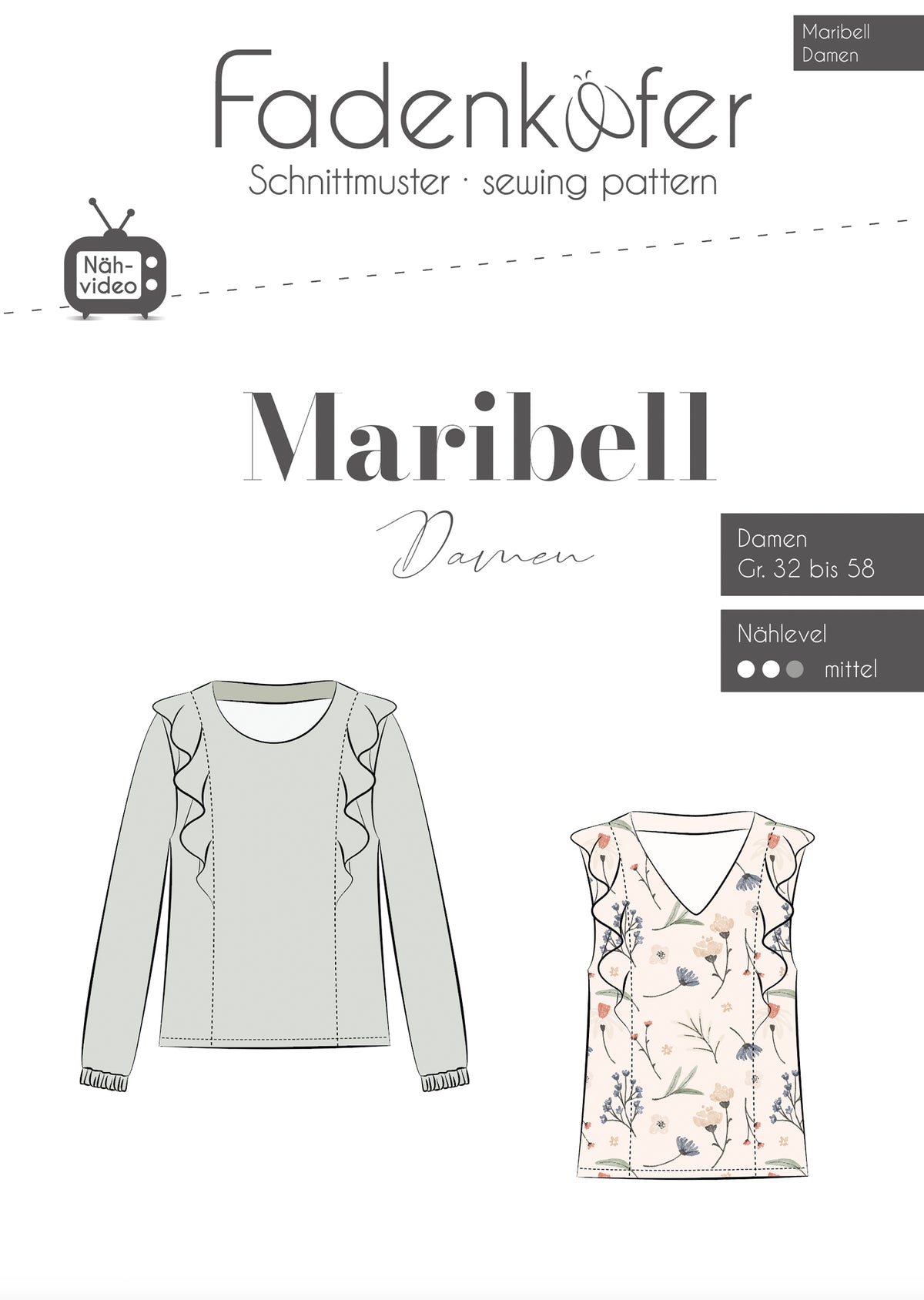 Schnittmuster Fadenkäfer Bluse Maribell Damen