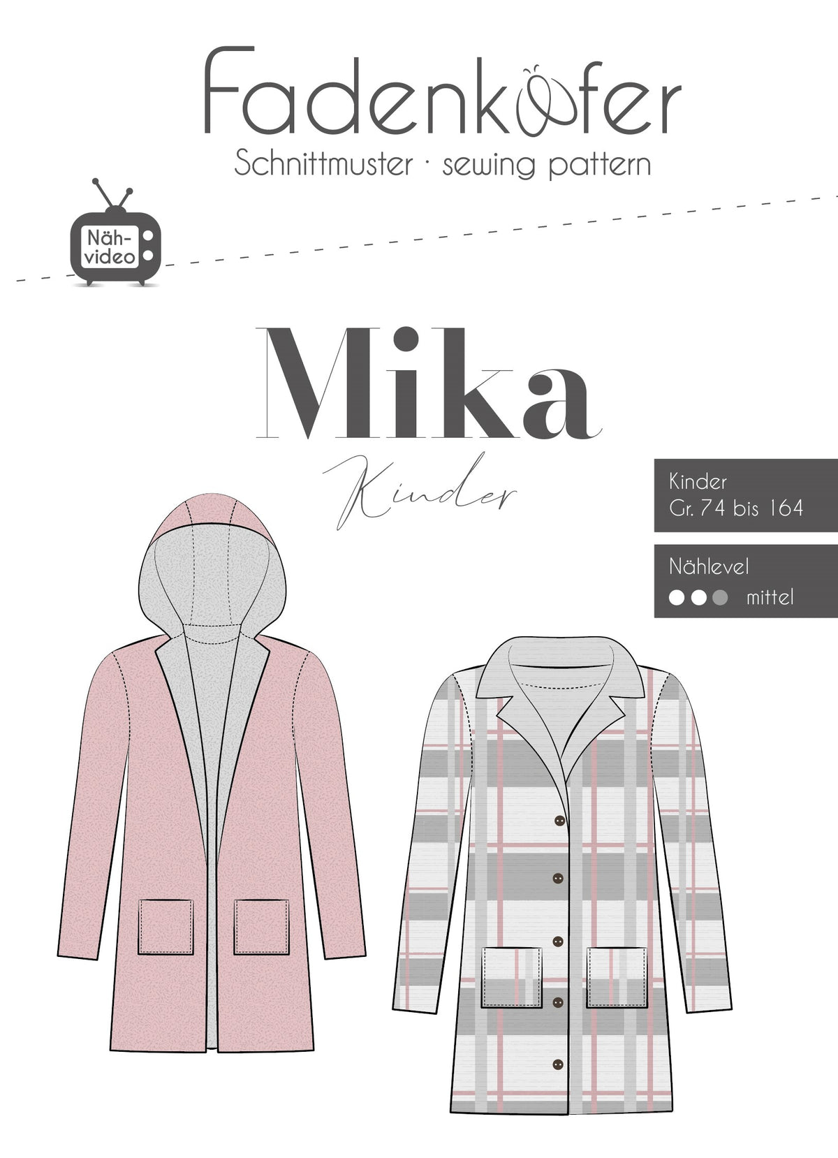 Schnittmuster Fadenkäfer Mantel Mika Kinder