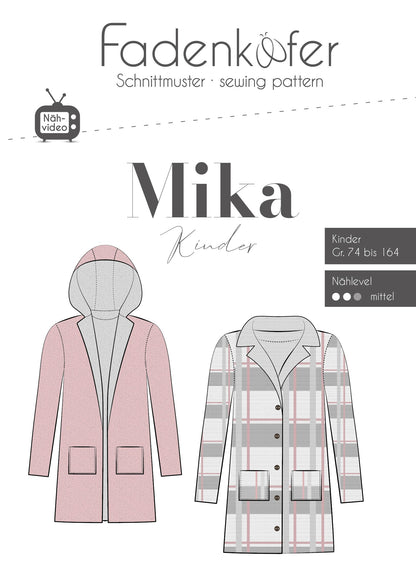 Schnittmuster Fadenkäfer Mantel Mika Kinder