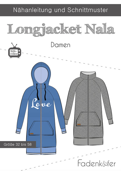 Schnittmuster Fadenkäfer Longjacket Nala Damen