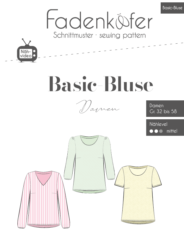 Schnittmuster Fadenkäfer Basic Bluse Damen