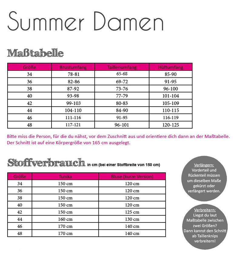 Schnittmuster Fadenkäfer Summer Damen