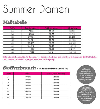 Schnittmuster Fadenkäfer Summer Damen