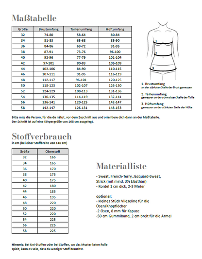 Schnittmuster Fadenkäfer Ruby Jacke Damen