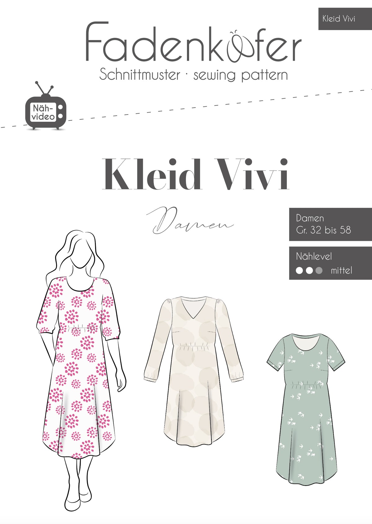 Schnittmuster Fadenkäfer Kleid Vivi Damen