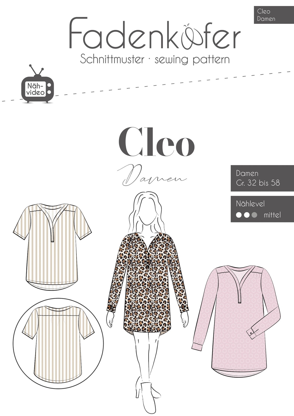 Schnittmuster Fadenkäfer Bluse Cleo Damen