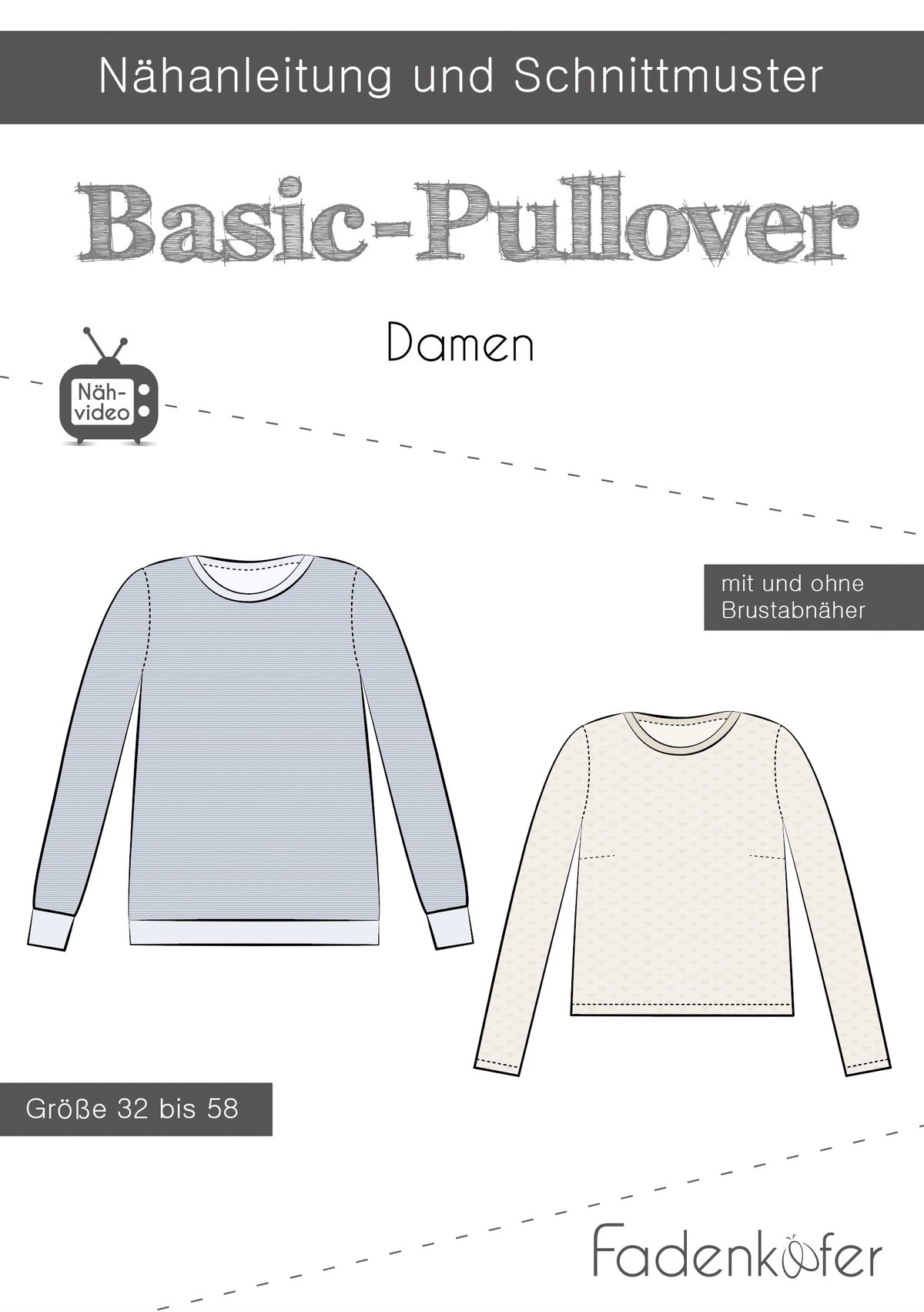 Schnittmuster Fadenkäfer Basic Pullover Damen
