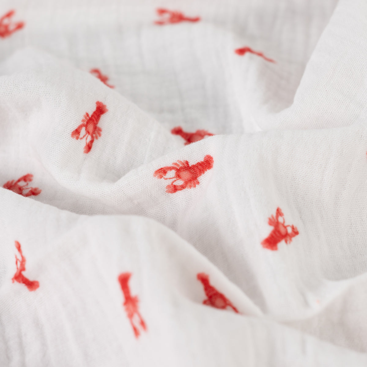 Musselin Off White mit kleinen Hummern