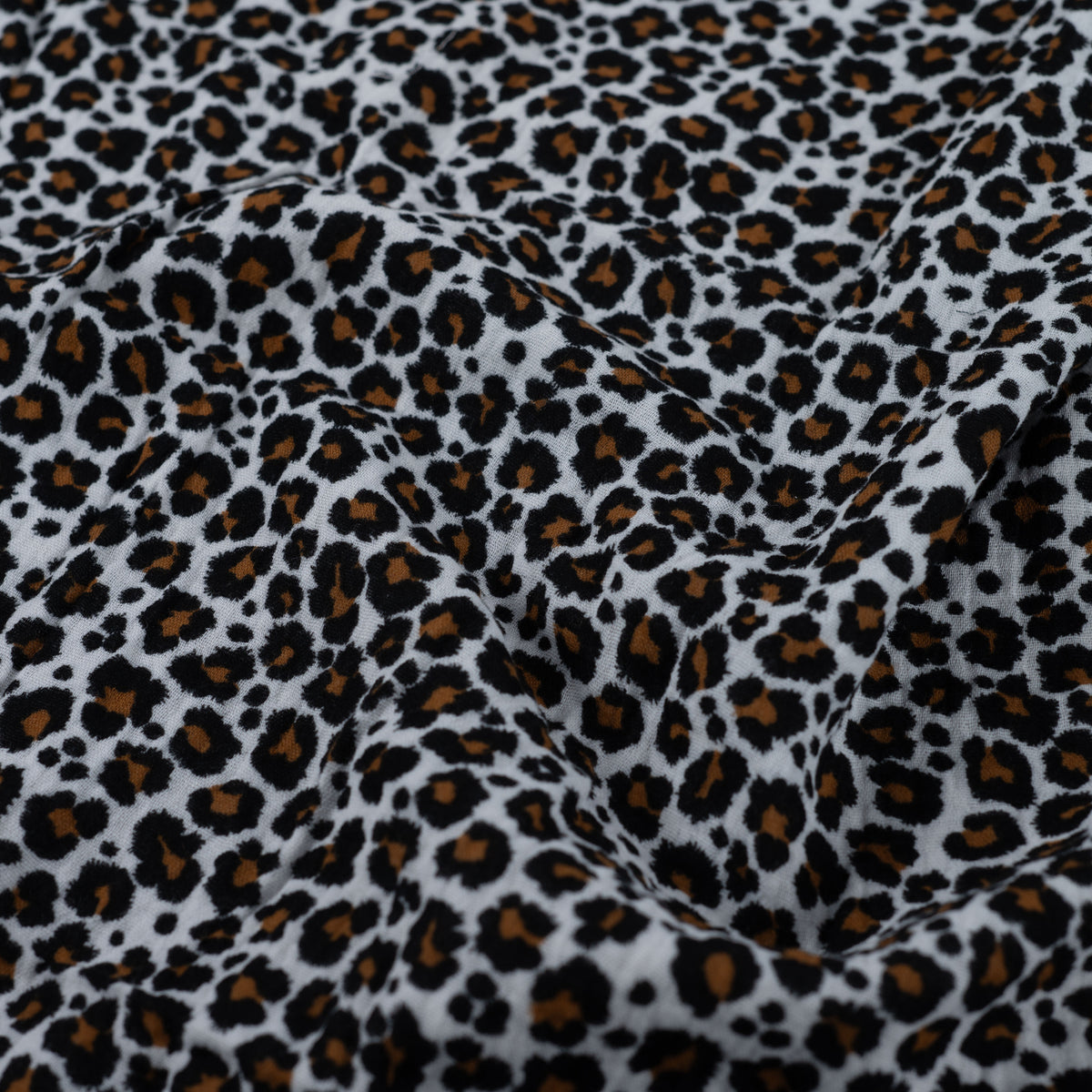 Musselin Ecru mit Leopardenmuster aus Double Gauze