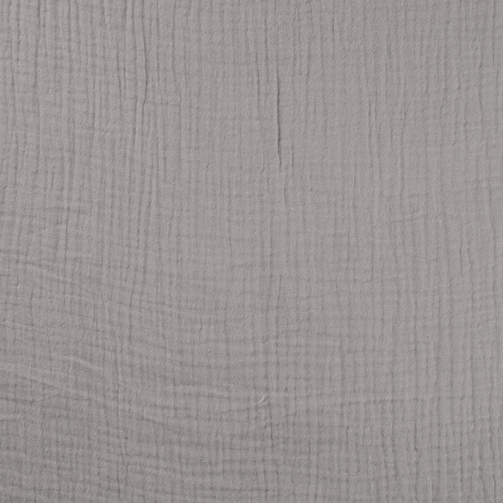 Detailaufnahme von grauem Uni Musselin mit 160cm Überbreite