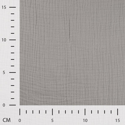 Detailaufnahme von grauem Uni Musselin mit 160cm Überbreite