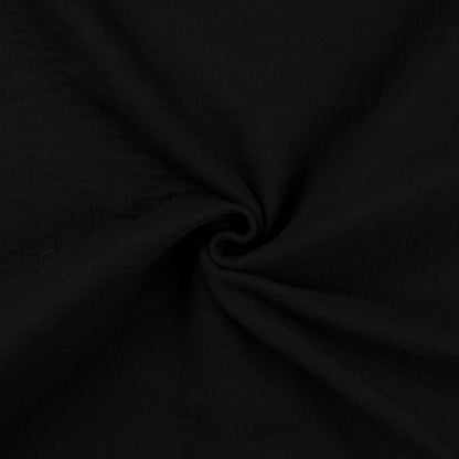 Detailaufnahme von schwarzem Musselin in 160cm Überbrei